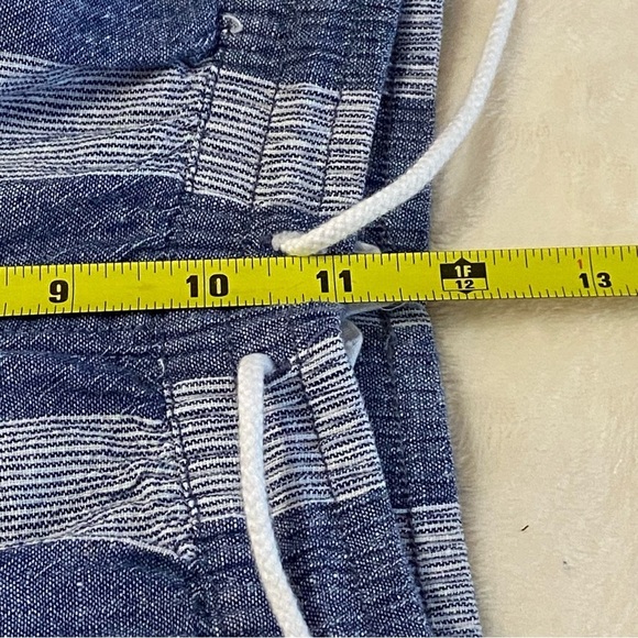 BEACHLUNCHLOUNGE/ Blue & White Striped Linen Blend Wide Leg Capri Pants Size S - Picture 9 of 10